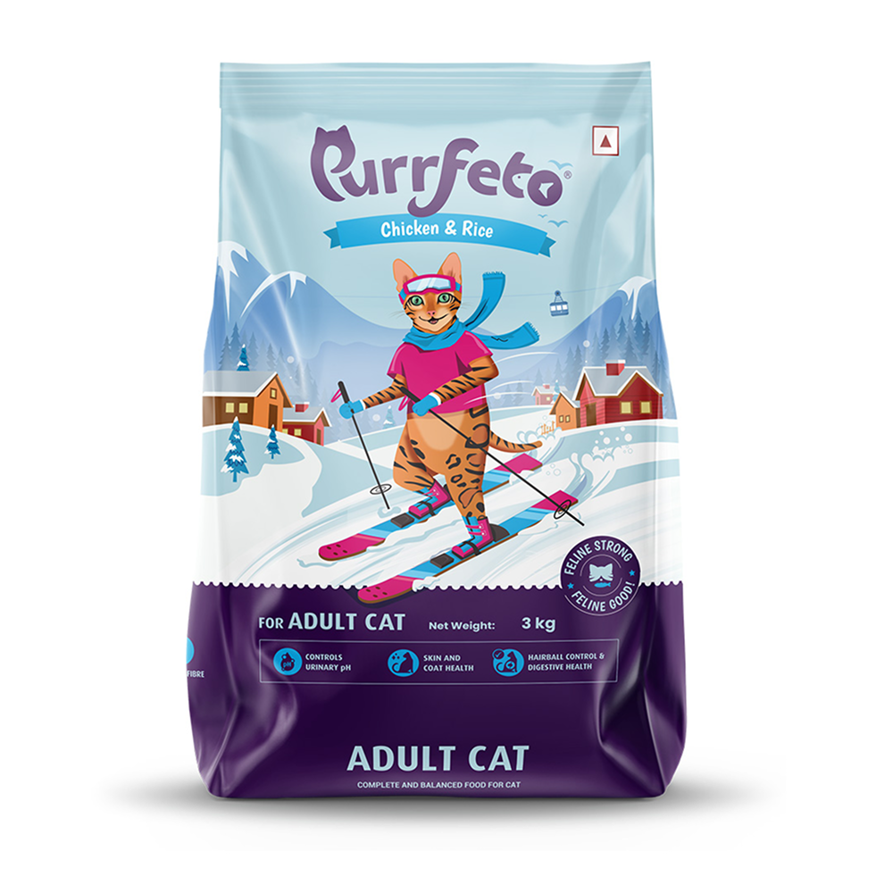 Purrfeto Chicken and Rice Adult Cat Dry Food and First Meow Soft Chicken Strip Cat Treat Combo Exclusive Combo Exclusive Combo