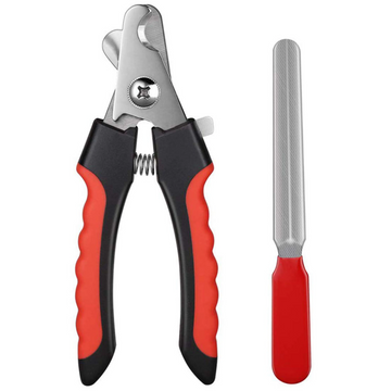 Chullbull Nail Cutter with Filer for Dogs and Cats (Red)