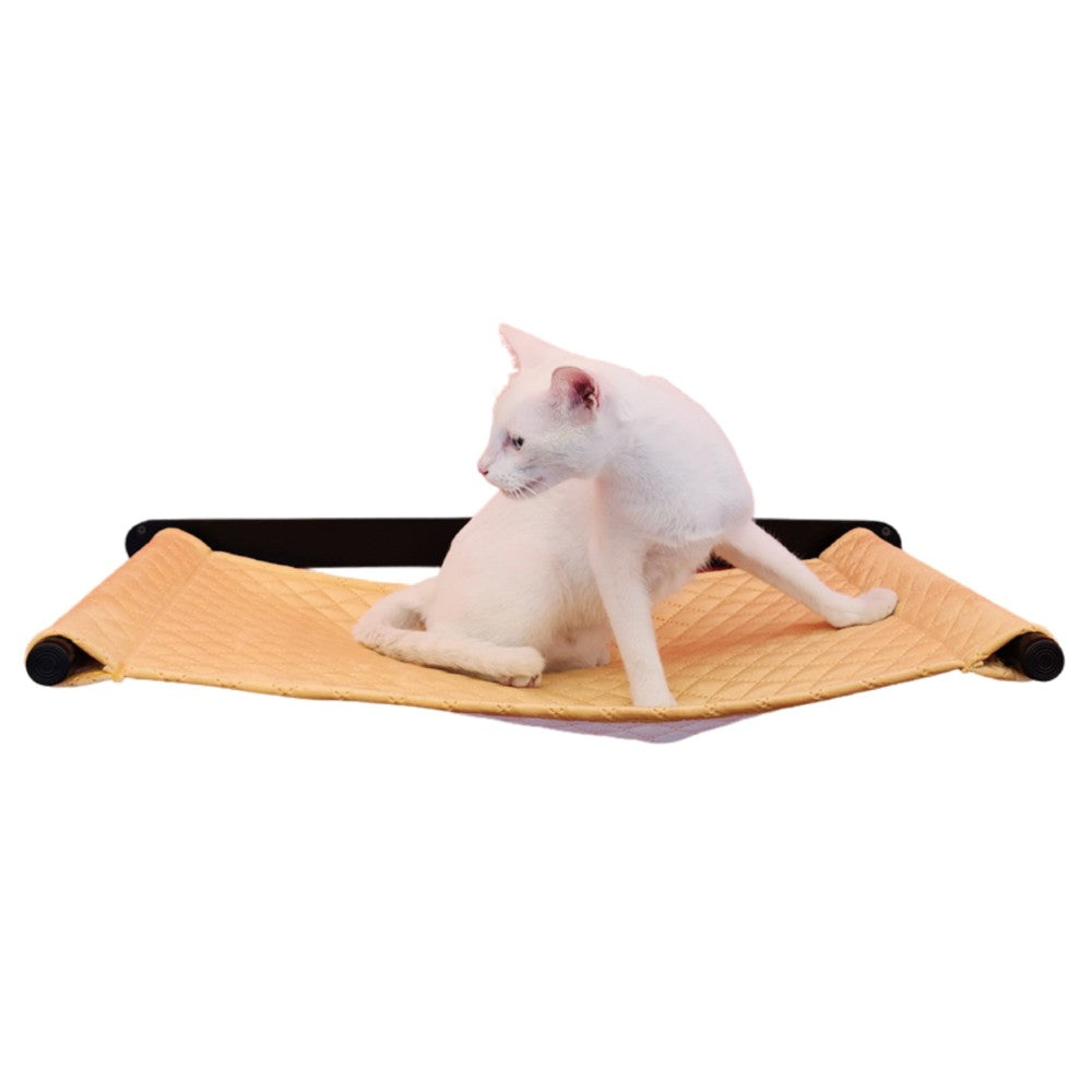 FurryLiving Kiki Wall Mounted Perch for Cats (Black/Yellow) Cats-Furniture FurryLiving Dropship