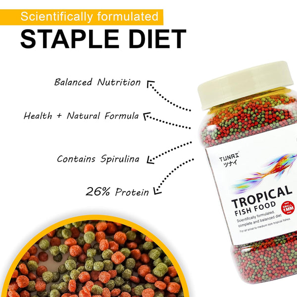Tunai Tropical 1.2mm Floating Pellets Adult Small and Medium Fish Dry Food