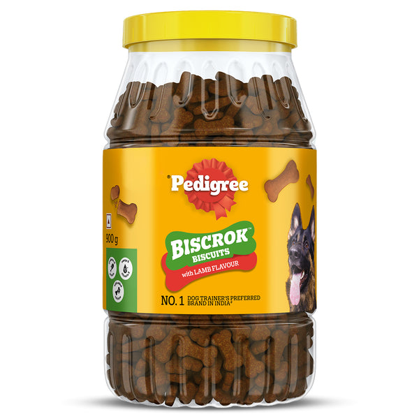 Pedigree Lamb Flavour (4+ Months) Biscrok Biscuits Jar Treats for Dogs