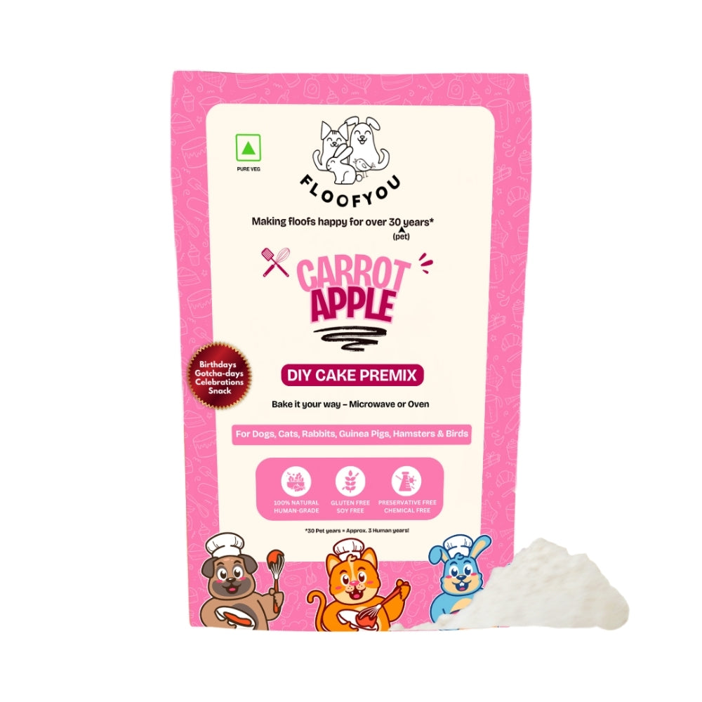 Floofyou Home Made Carrot Apple Birthday Cake Mix for Dogs and Cats Dog Treats + Others FloofYou 120g