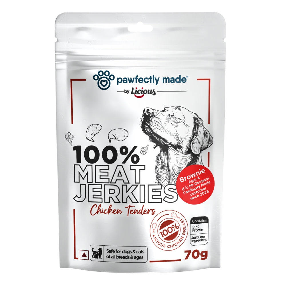 Pawfectly Made By Licious Dehydrated Chicken Tender Jerky Dog Treat Dog Treats + Others Pawfectly Made By Licious 70g