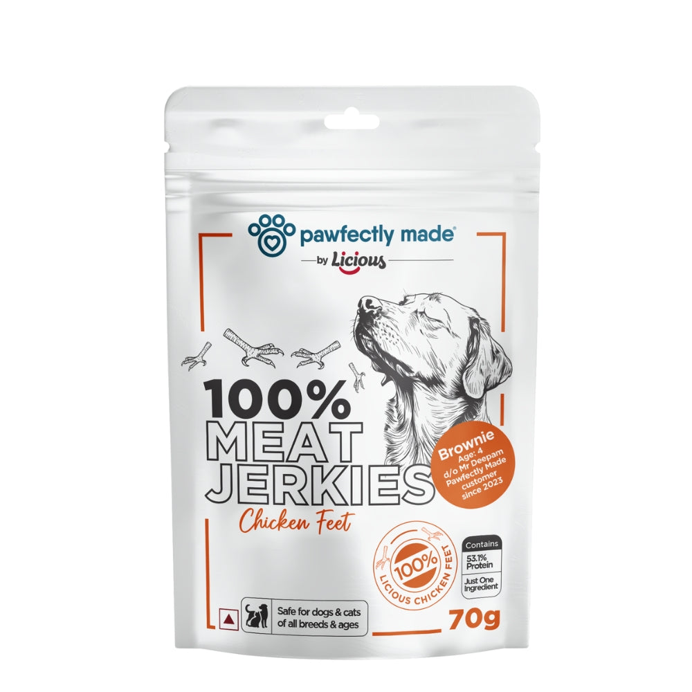 Pawfectly Made By Licious Dehydrated Chicken Feet Jerky Dog Treat Dog Treats + Others Pawfectly Made By Licious 3x70g