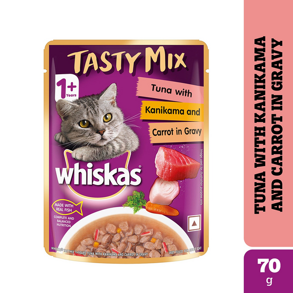 Whiskas Tuna with Kanikama And Carrot in Gravy Tasty Mix Adult Cat Wet Food