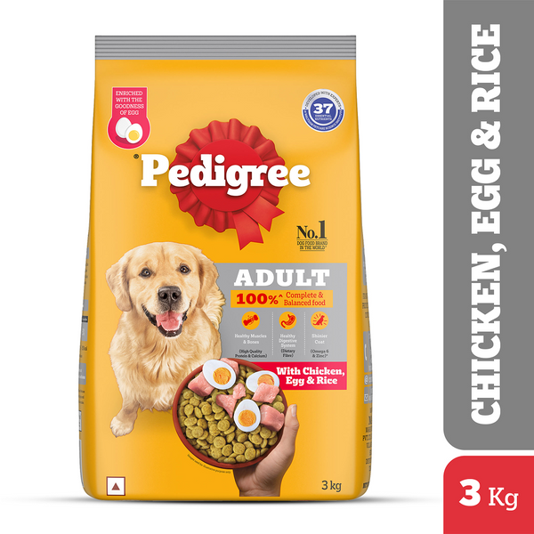 Pedigree Chicken, Egg and Rice Adult Dog Dry Food Supertails