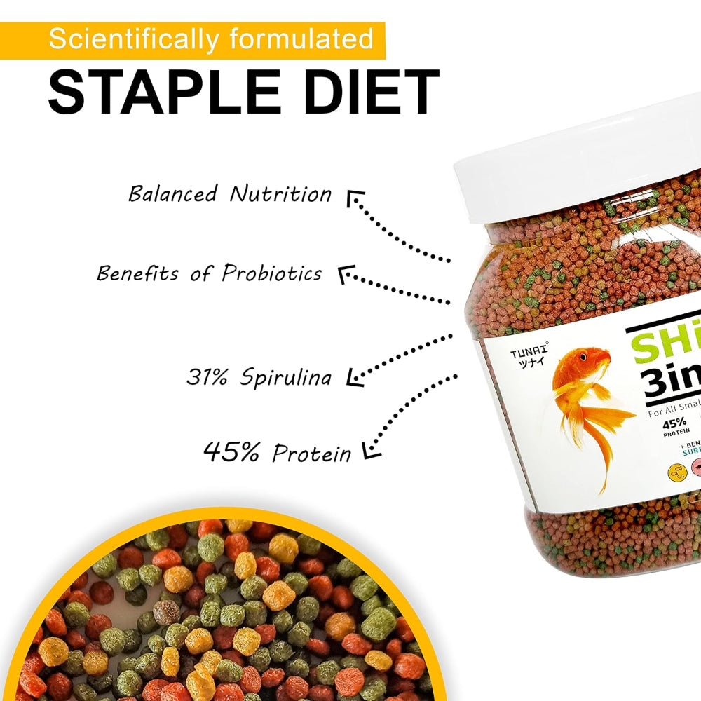 Tunai Shipp's 3in1 Pellets Small and Medium Adult Fish Food Fish Tunai