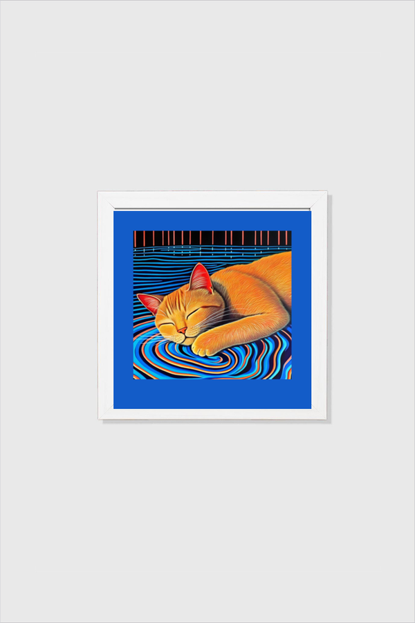 EverythingBoho Cat Dreams Wall Art (White)