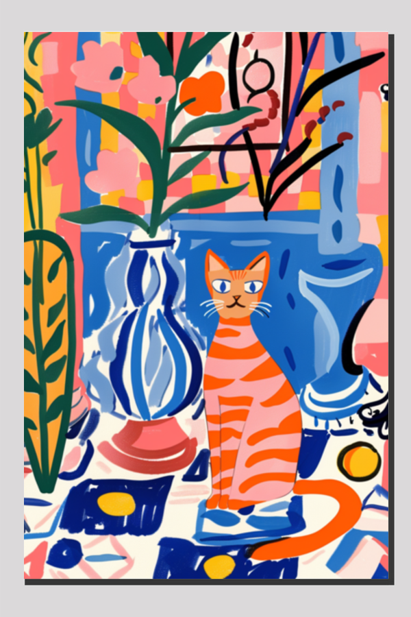 EverythingBoho Boho Cat Art on Canvas