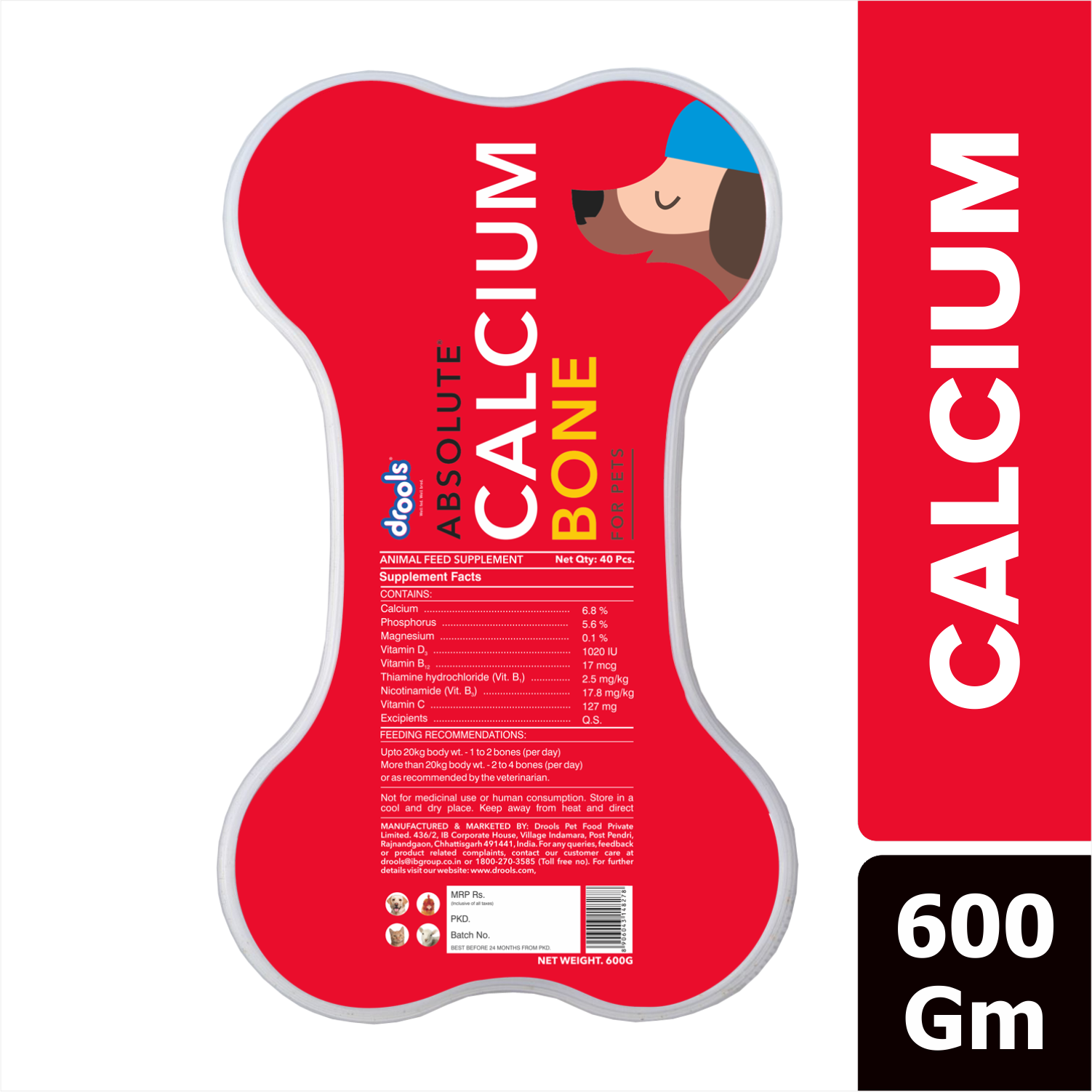 Drools Absolute Calcium Bones Dog treats (Jar) Dog Treats + Others Drools