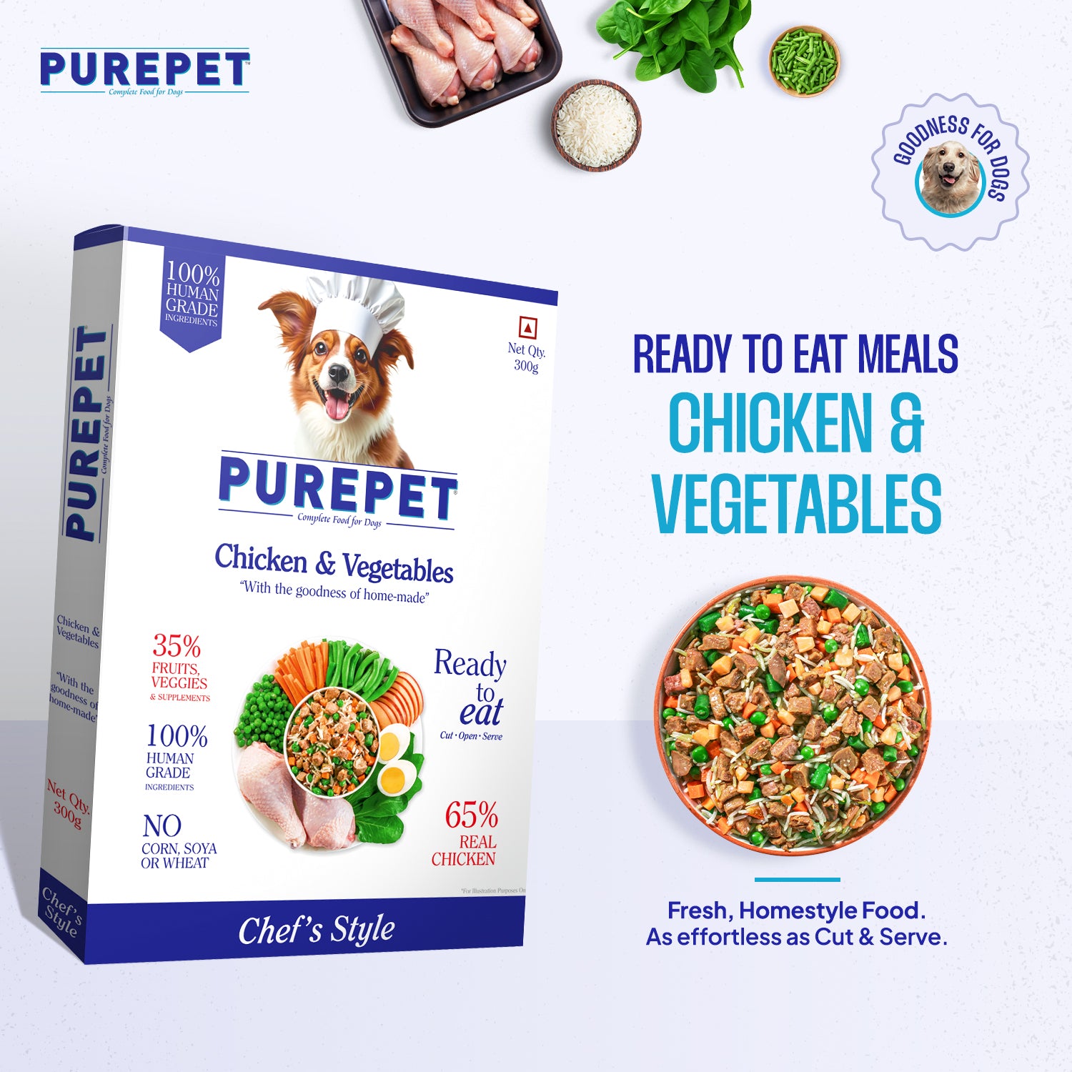 Purepet Chicken and Pumpkin & Chicken and Vegetable Biryani Fresh Food for Dogs Combo Dogs-Fresh Food Purepet
