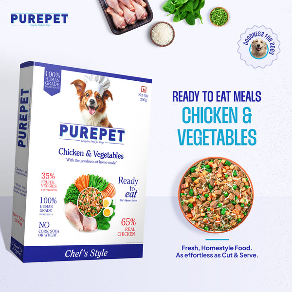 Purepet Chicken and Pumpkin & Chicken and Vegetable Biryani Fresh Food for Dogs Combo