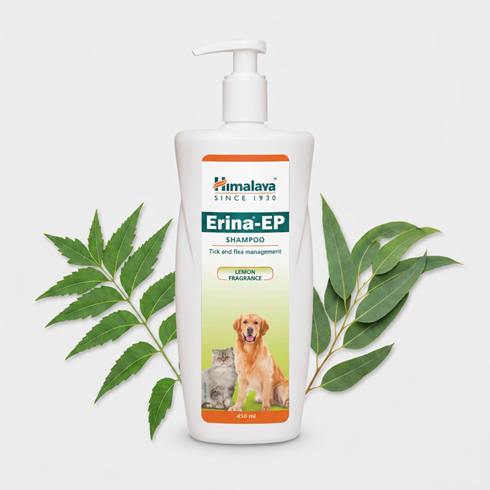 Himalaya Erina EP Tick and Flea Shampoo for Dogs and Cats Dogs-Grooming Supplies Himalaya 450mL