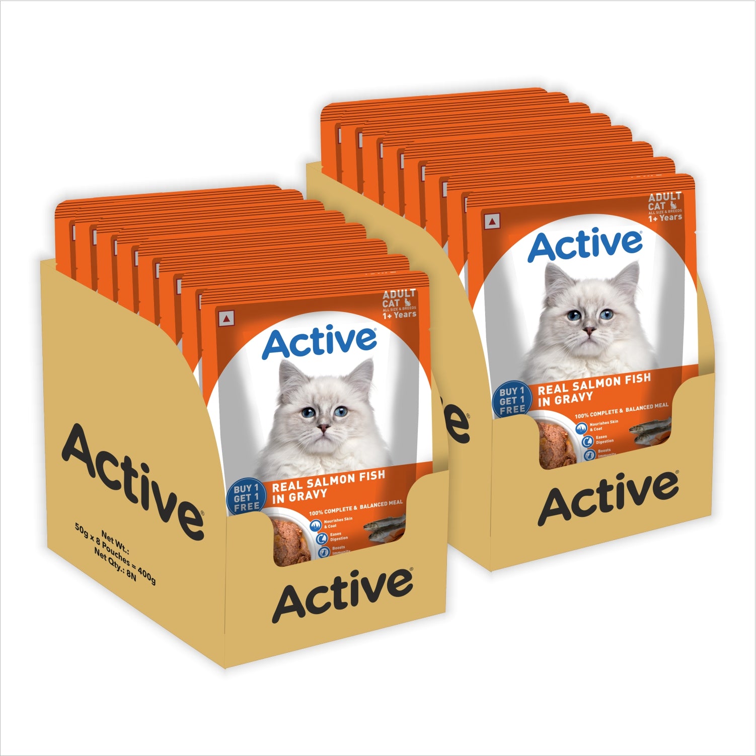 Active Real Salmon Fish in Gravy Adult Cat Wet Food ( Buy 1 Get 1 ) Cats-Wet Food Active