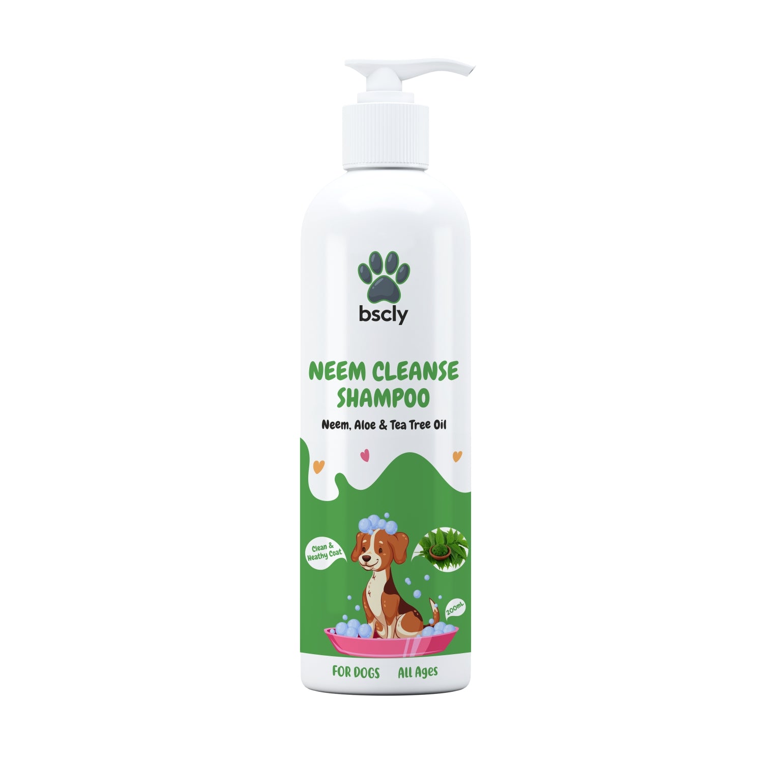 Bscly Neem Cleanse Herbal Shampoo for Cats & Dogs Both-Grooming Supplies Bscly 200mL