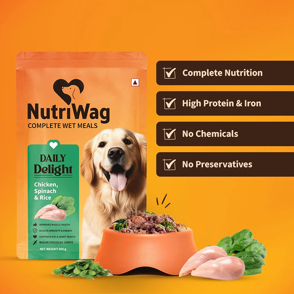 NutriWag Daily Delight Chicken, Spinach & Rice Dog Wet Food Dogs-Wet Food Heads Up for Tails