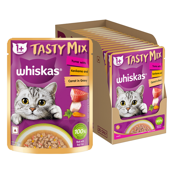Whiskas Tuna with Kanikama And Carrot in Gravy Tasty Mix Adult Cat Wet Food