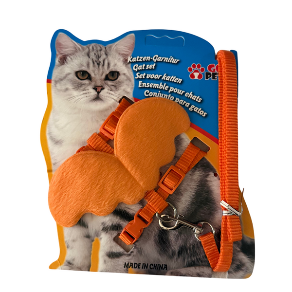 Healing Leaf Angle Soft Harness for Cats (Orange)
