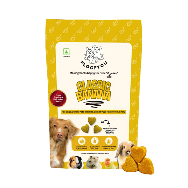 Floofyou Classic Banana Vegan Oven Baked Cookie Dog Treats