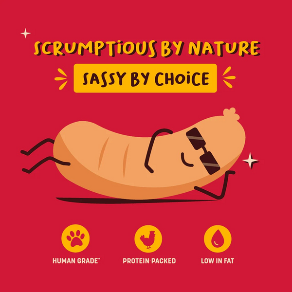 HUFT Sassy Sausage Bacon with Real Chicken Air Dried Treats for Dogs