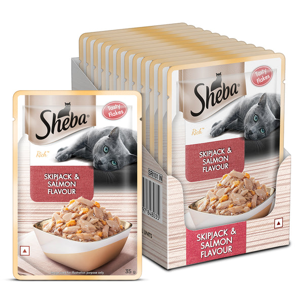 Sheba Skipjack & Salmon Fish Mix Cat Wet Food