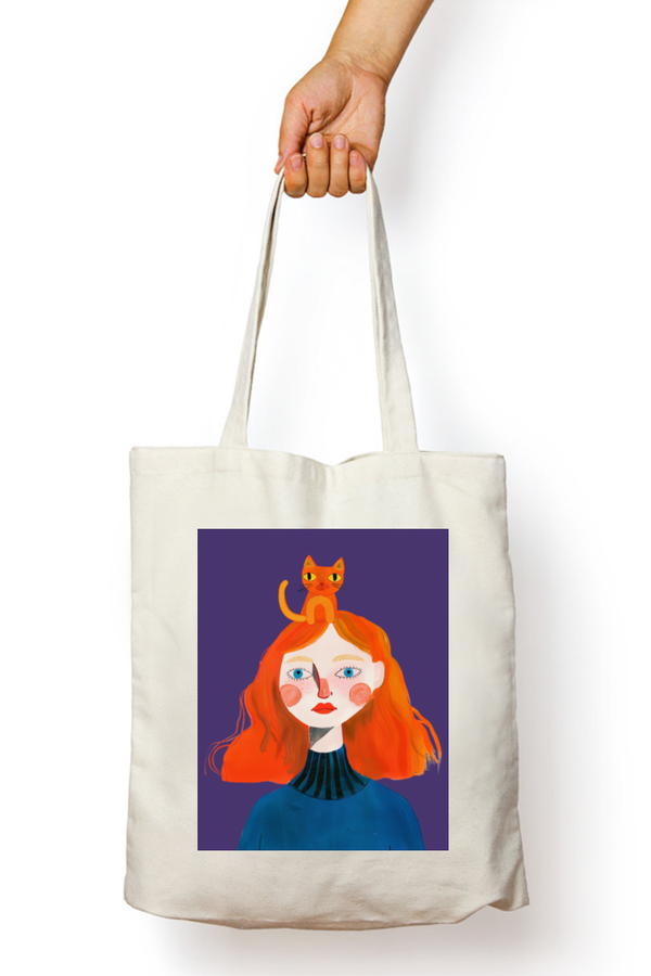 EverythingBoho Living the meow-ment Zipped Tote Bag For Cat Lovers