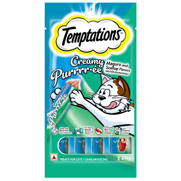 Temptations Creamy Purrrr ee Maguro & Scallop Cat Treats