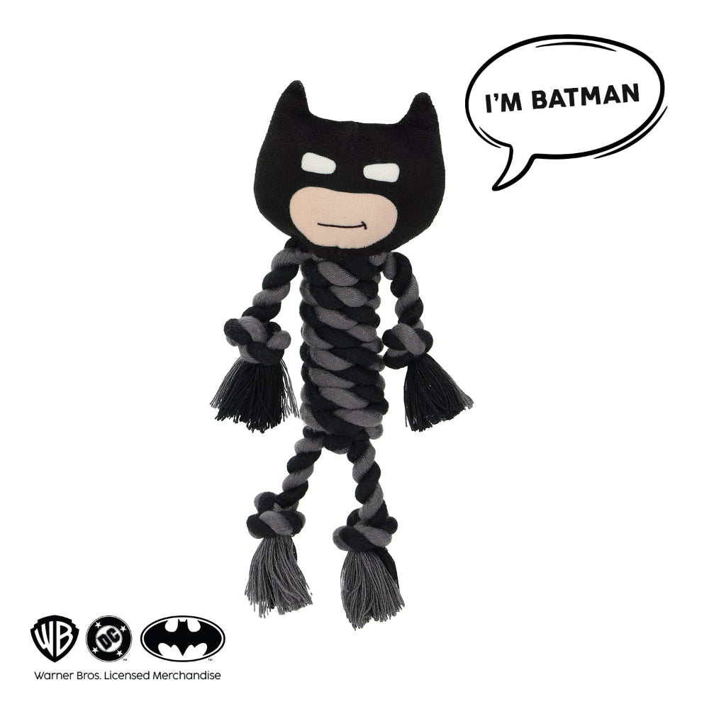 Warner Bros Batman Teething Rope Toy for Dogs and Cats (Black and Grey) Both-Toys Warner Bros 28cm