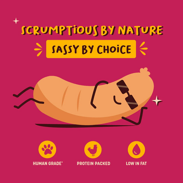 HUFT Sassy Sausage BBQ with Real Chicken Air Dried Treats for Dogs