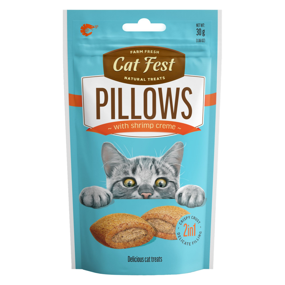 Catfest Pillows with Shrimp Cream Cat Treats Cats-Treats & Others Petfest 30g