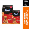 Drools Turkey and Pumpkin Adult Dog Dry Food Dogs- Dry Food Drools 2.8kg+1kg (Free)