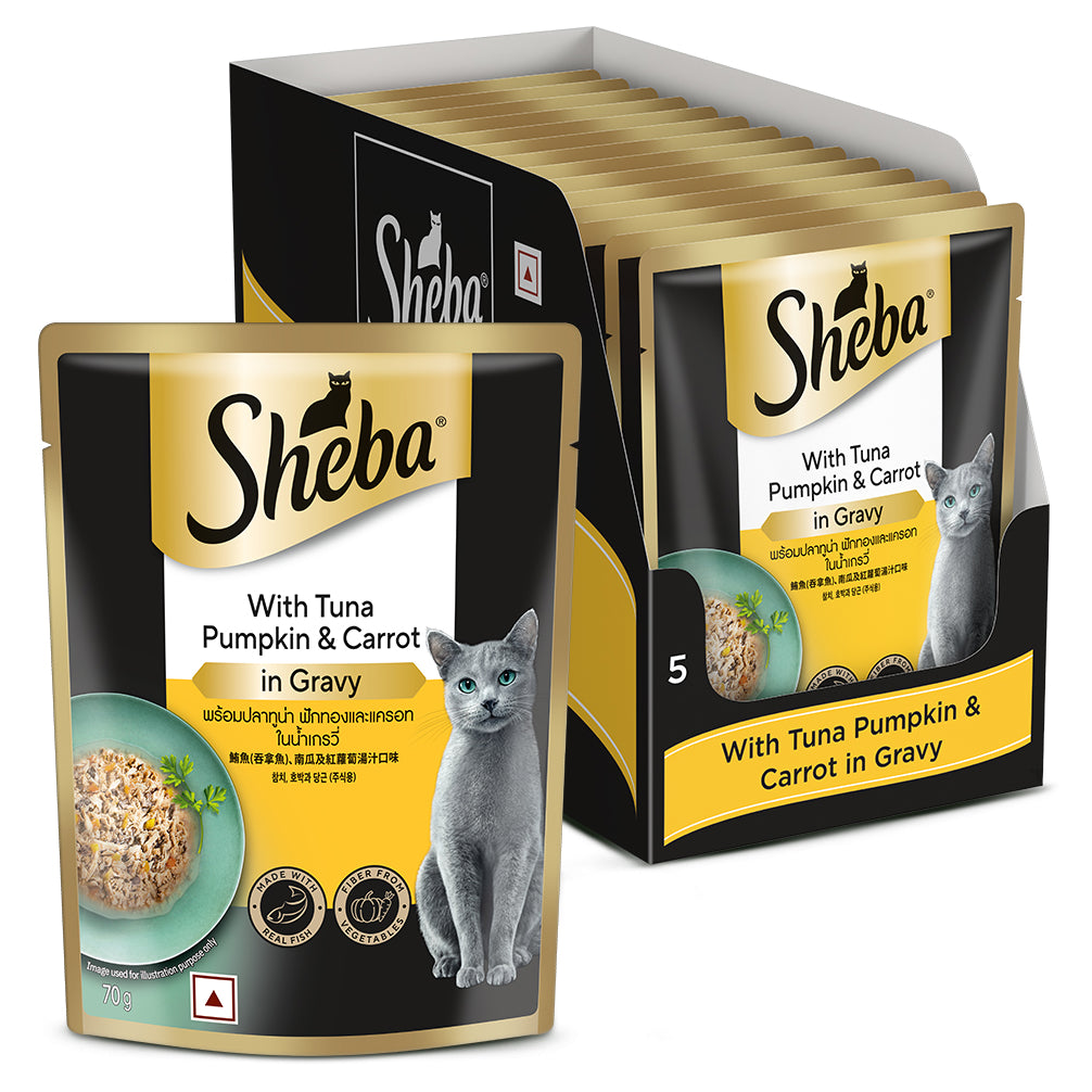 Sheba Tuna Pumpkin & Carrot In Gravy Rich Premium Adult Fine Cat Wet Food Cats-Wet Food Sheba