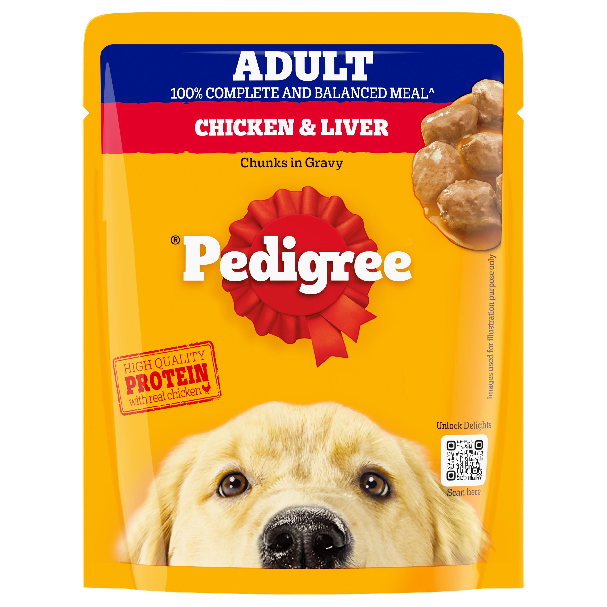 Pedigree Chicken and Liver Chunks in Gravy Adult Dog Wet Food (70g) Dogs-Wet Food Pedigree