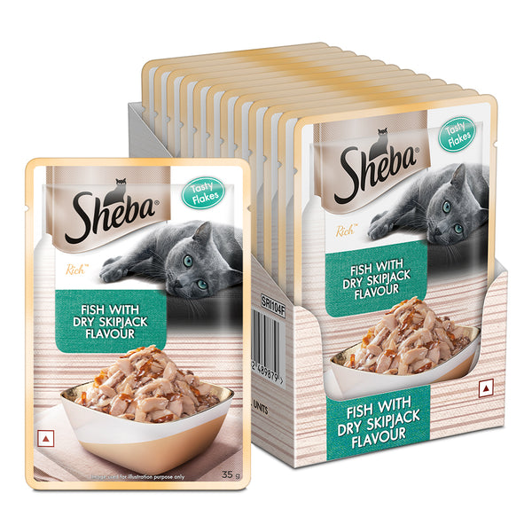 Sheba Fish with Dry Skipjack Premium Cat Wet Food