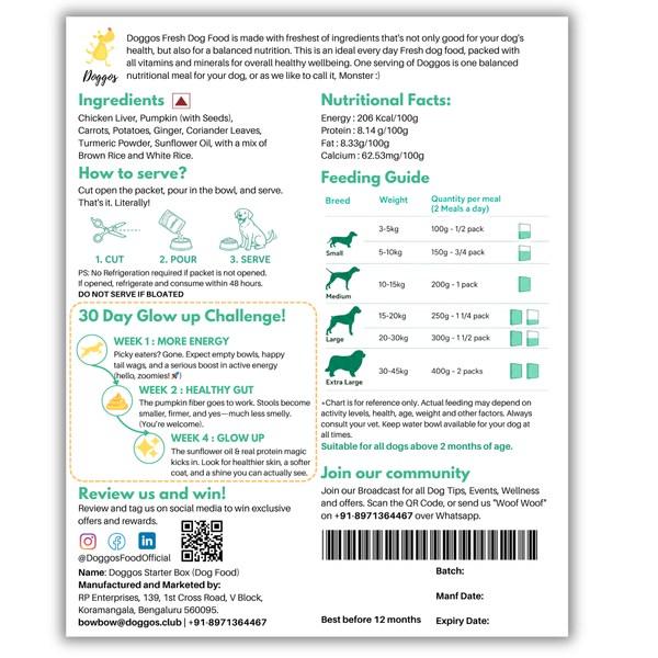 Doggos Chicken and Pumpkin Real Fresh Dog Wet Food (200g)
