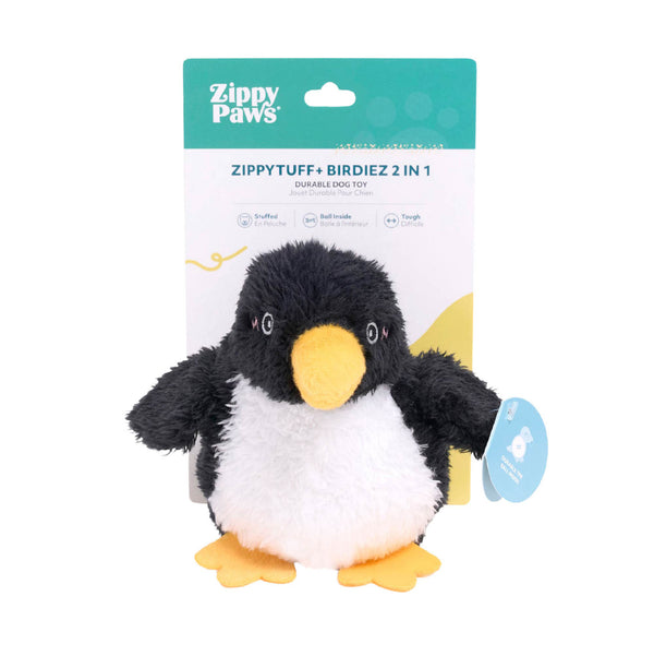 Zippy Paws ZippyTuff 2 in 1 Birdiez Penguin Plush Toy for Dogs