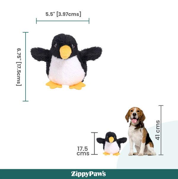 Zippy Paws ZippyTuff 2 in 1 Birdiez Penguin Plush Toy for Dogs
