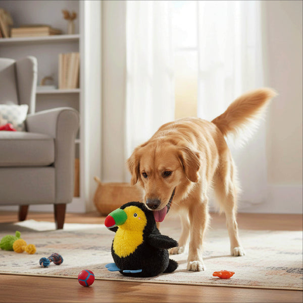 Zippy Paws ZippyTuff 2 in 1 Birdiez Toucan Plush Toy for Dogs