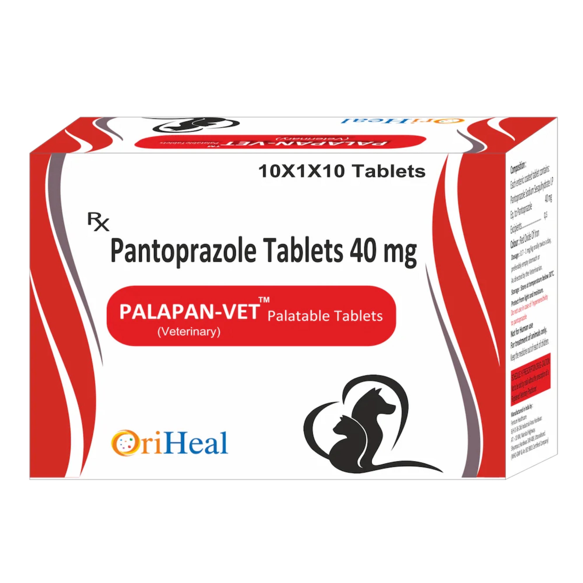 Oriheal Palapan Vet Palatable Pantoprazole 40mg Tablet for Dogs and ...