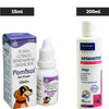 Intas Pomisol Ear Drops 15ml and Virbac Episoothe Oatmeal Shampoo 200ml for Dogs & Cats Combo Both-Pharmacy Exclusive Combo 15mL+200mL