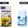 Virbac Ostopet Calcium Syrup 250ml and Nutrich Multivitamin Tabs (60) for Dogs & Cats Combo Both-Pharmacy Exclusive Combo 250mL + 60 Tablets