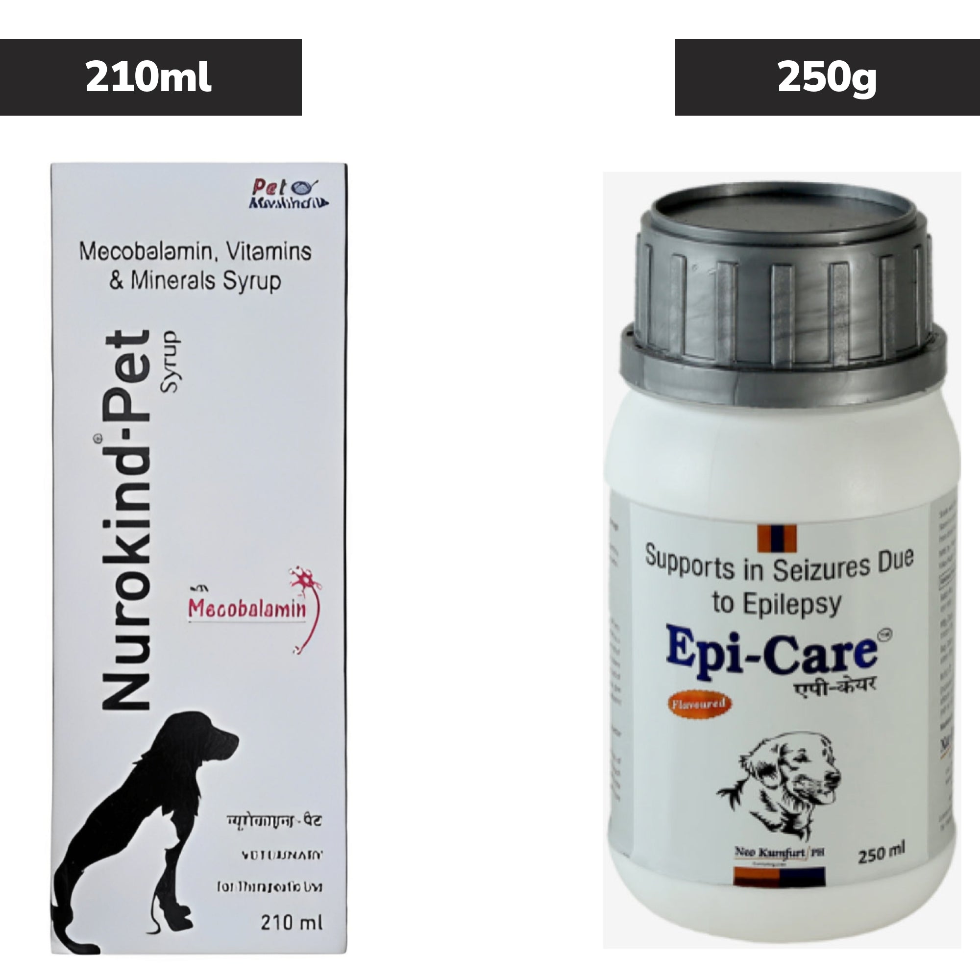 Mankind Nurokind Pet Syrup Multi Vitamin Supplement for Dogs & Cats (210ml) and Neo Kumfurt Epicare for Dogs (250ml) Combo Both-Pharmacy Exclusive Combo 210ml+250ml