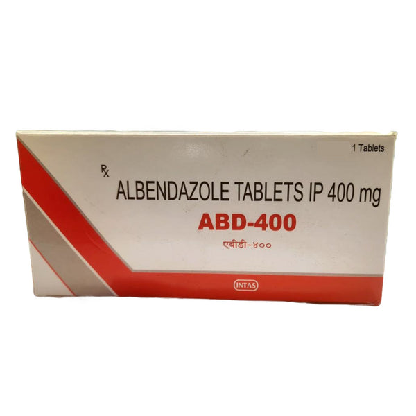 Intas Albendazole Tablets (ABD-400mg) Human Dewormer Tablet rew (1 tablet)