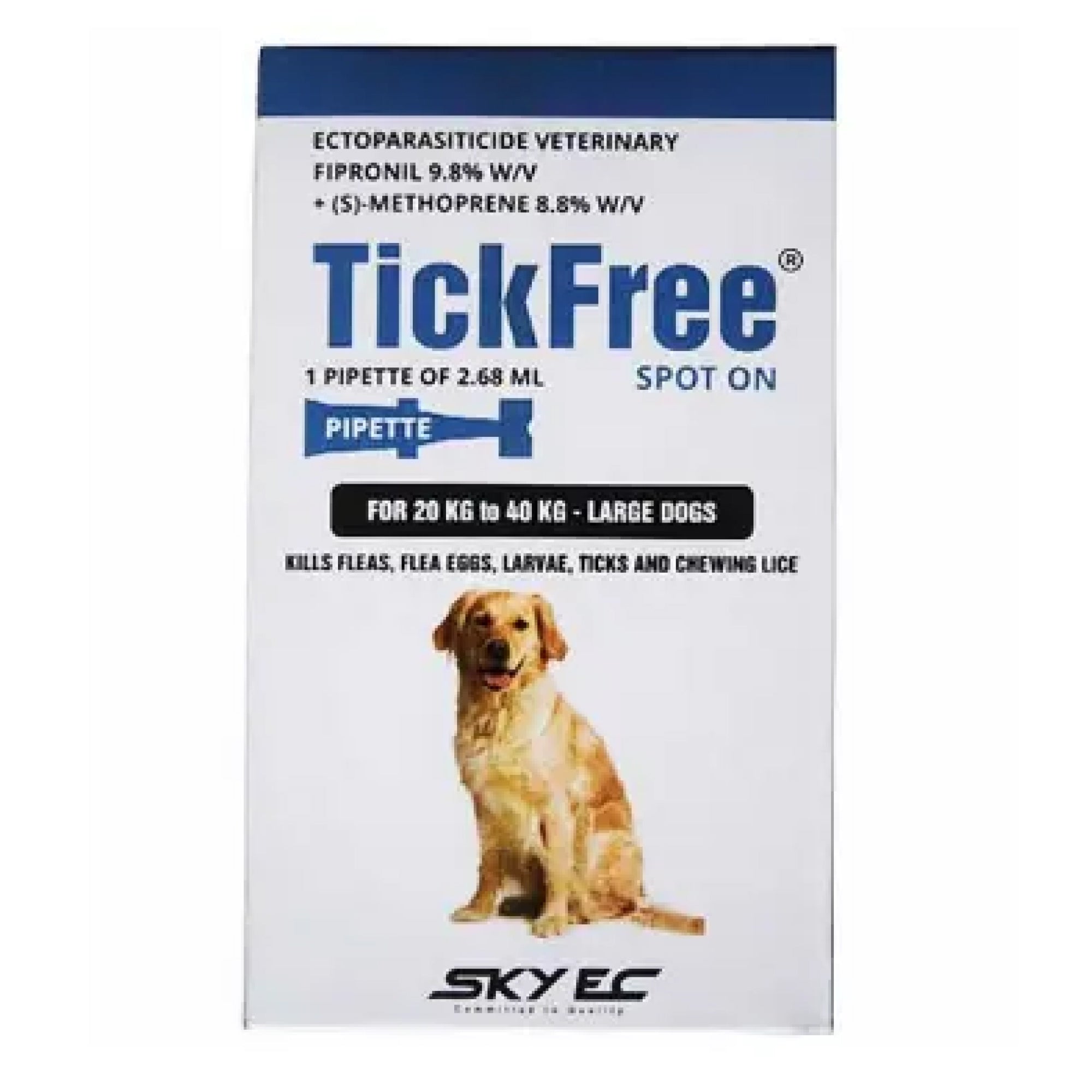 Skyec Tick Free (Fipronil) Tick and Flea Control Spot On for Dogs Dogs-Pharmacy Skyec Pharmacy 20-40kg