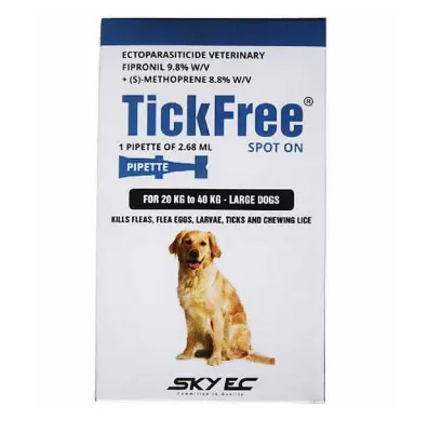 Skyec Tick Free (Fipronil) Tick and Flea Control Spot On for Dogs