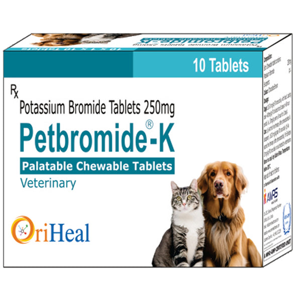 Oriheal Petbromide K (Potassium Bromide) Tablets 250mg for Dogs and Cats