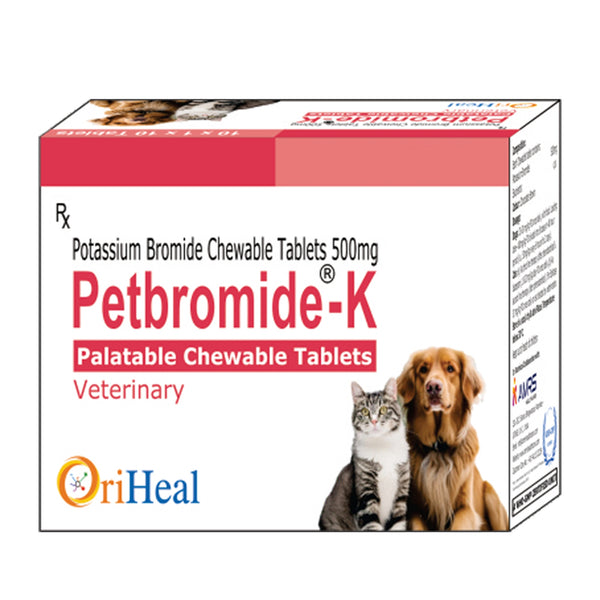 Oriheal Petbromide K (Potassium Bromide) Tablets 500mg for Dogs and Cats