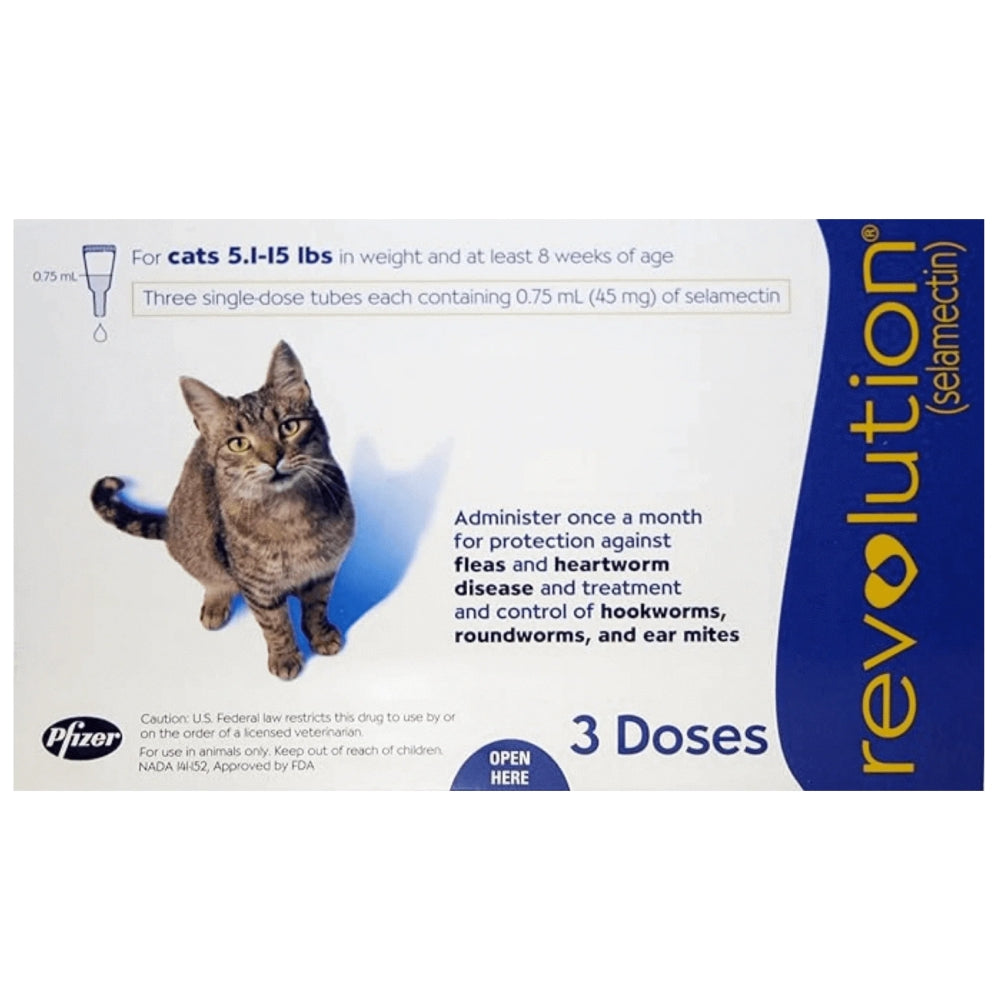 Zoetis Revolution Cat Tick & Flea Spot on 0.75ml (3 pipettes) for Cats ...