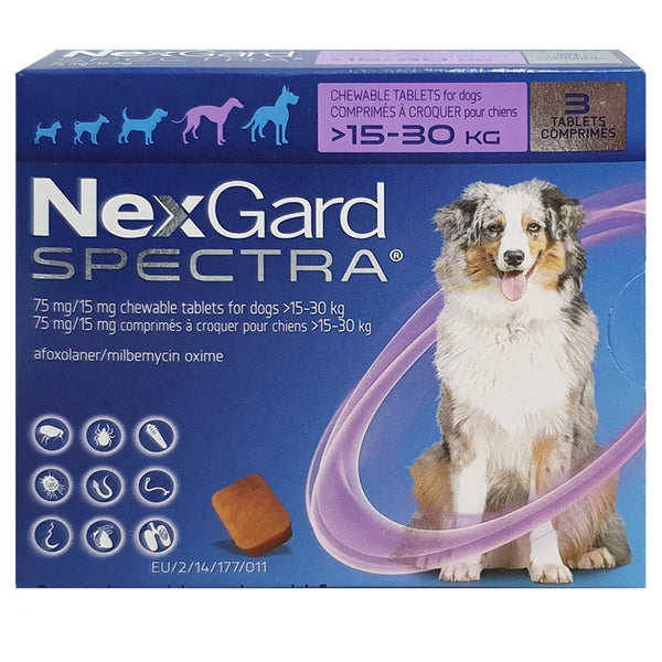 Boehringer Ingelheim Nexgard Spectra Tick & Flea Tablet (Afoxolaner & Milbemycin Oxime) (15 to 30kg) for Dogs