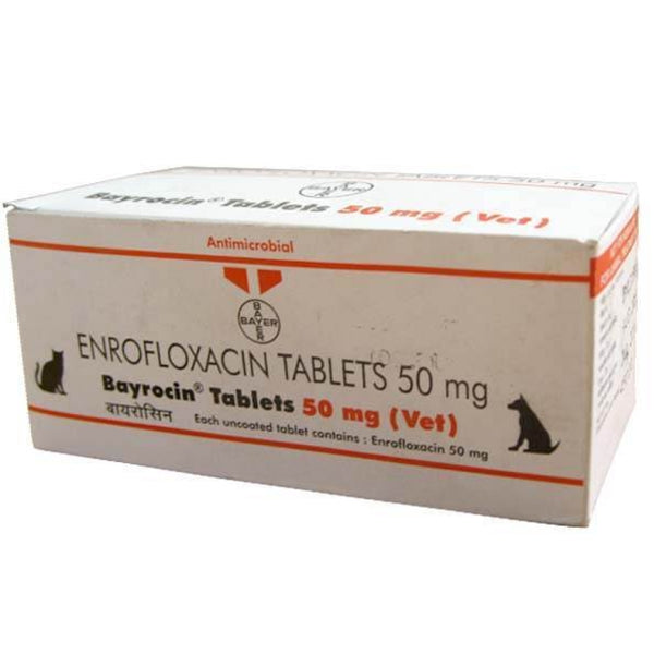Elanco Bayrocin Tablets 50mg (Enrofloxacin) for Dogs and Cats
